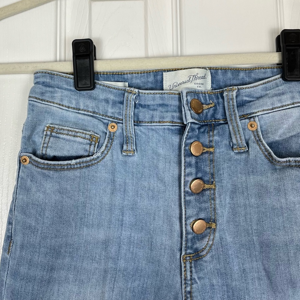 Universal Thread Distressed Denim Button Fly High… - image 2